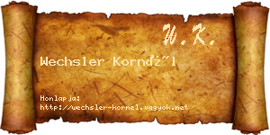 Wechsler Kornél névjegykártya